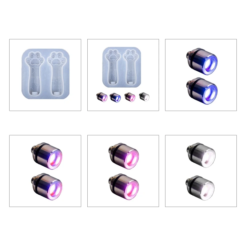 

for Cat Paw Mirror Stick Bulb Epoxy Resin Mold DIY Keychain Pendant Silicone Mou