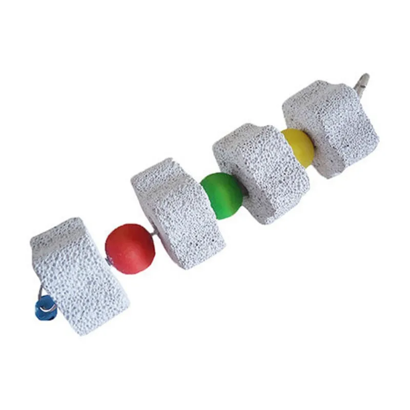 Stone Mineral Pet Supplies Bird Cage Toy Grinding Stone Flower Shape Hang Style Parakeet Toys for Parrot Accessories