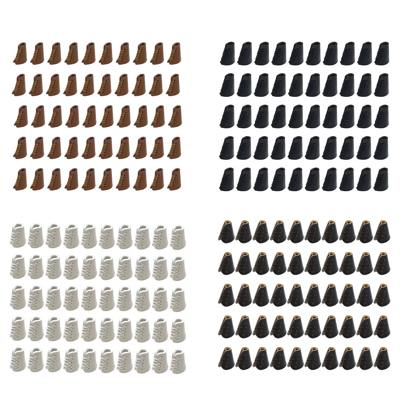 

50Pcs PU Leather Cord Ends Conveneint Portable Jewelry Accessories Smooth Durable Handmade for Bag Pants Clothing Hat Sportwear