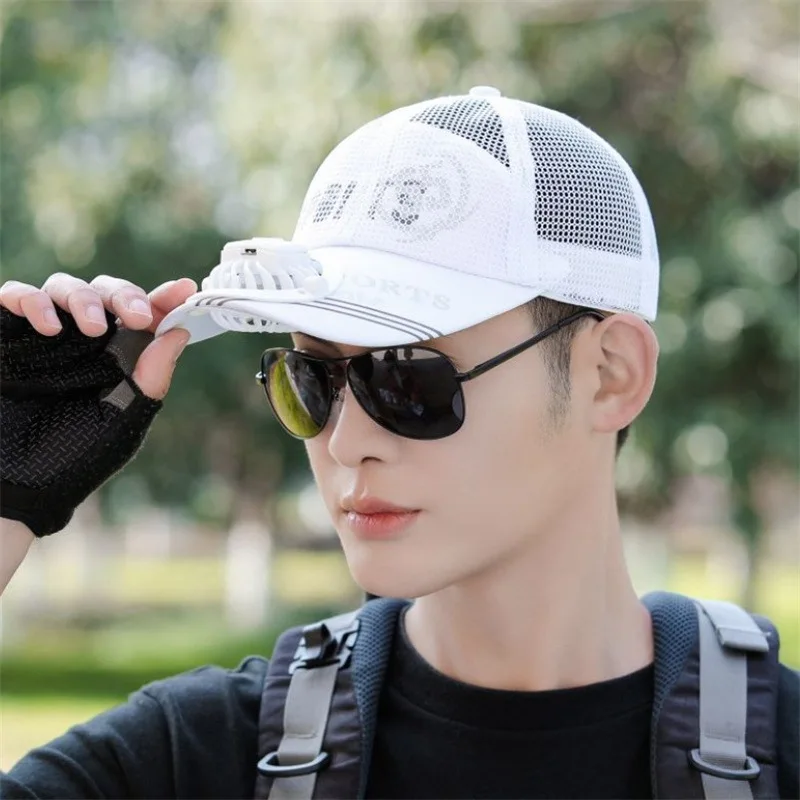 Hat with Fan Adult USB Charging Men's Fishing Hat Sun Hat Female Summer  Outdoor Sun Sun Protection Hat