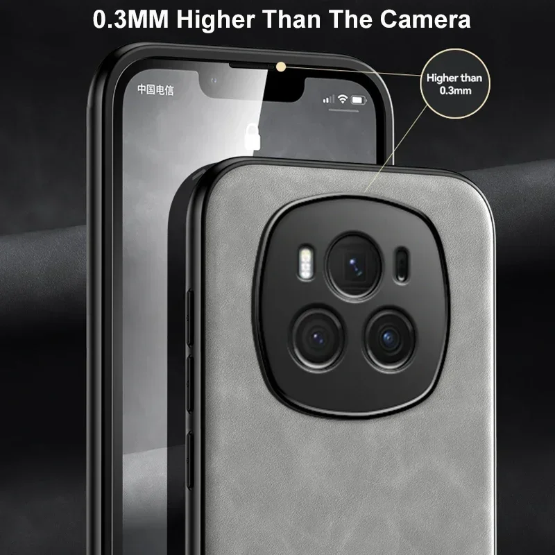Leather Smartphone Case with Metal Plate Support