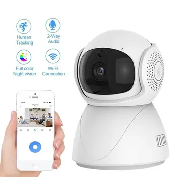 FHD 와이파이 PTZ 카메라 IP CCTV 보안 보호대 감시 무선 카메라, 스마트 자동 추적 베이비 모니터, 구글 알렉사