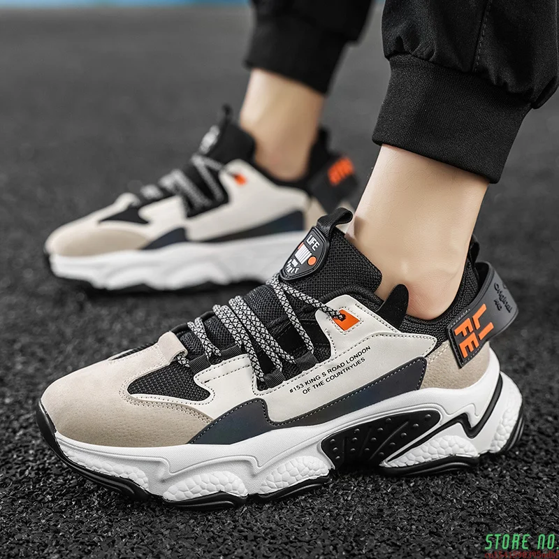 

Four Seasons Men Casual Shoes Mesh Lightweight Breathable Sports Shoes Height Increasing Wear-resistant Outdoor Sneakers