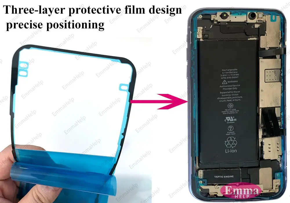 Waterproof Stickers 10pcs OEM for iPhone 14 13 12 11 15 XS Pro Max X XR 8 7 Plus Seal Adhesive Pre-Cut LCD Screen Frame Tape Glue