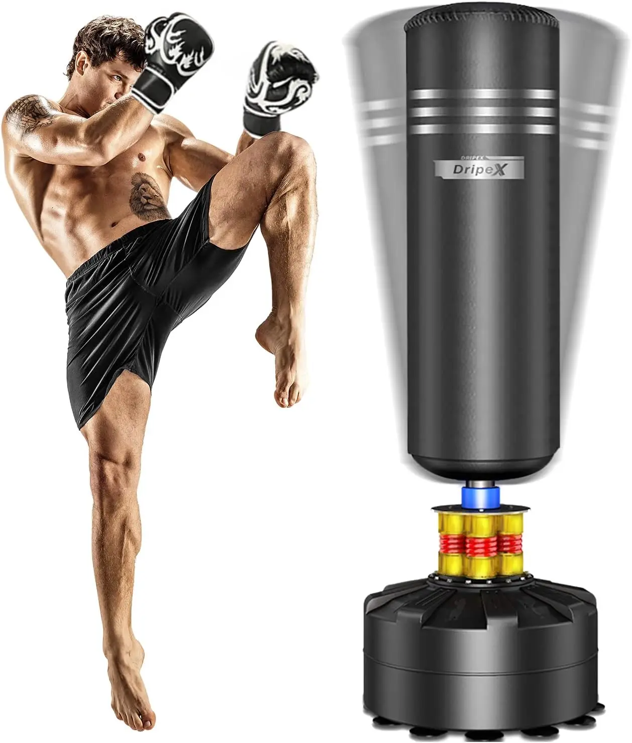 Freestanding Punching Bag- Heavy Boxing Bag with Stand for Adult Youth - Men Women Standing Kickboxing Bags