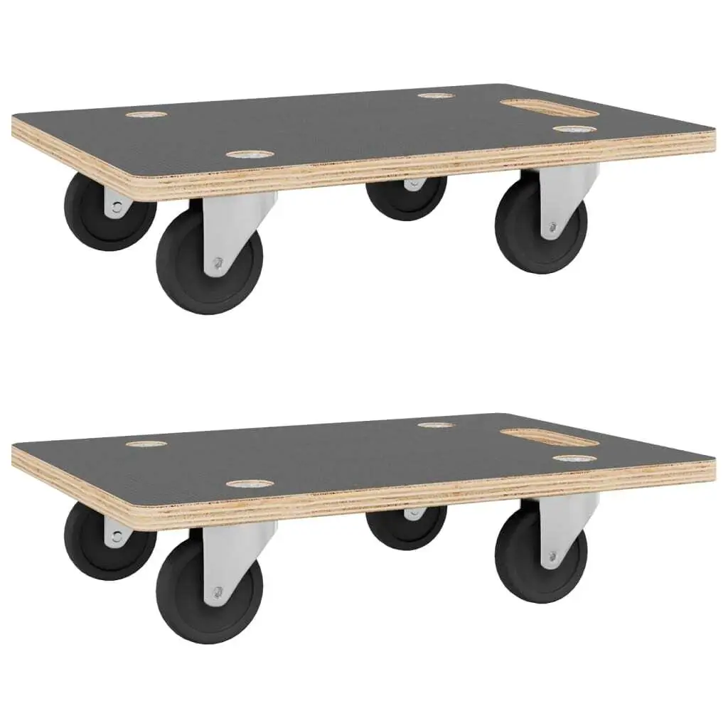Set of 2 Heavy-Duty Rectangular Transport Trolleys 19.7x13. for X4 .5 inches-551.2 lbs Capacity