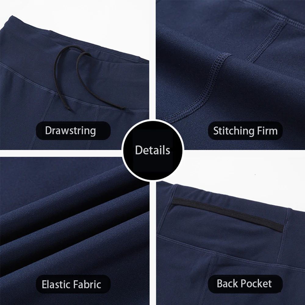 Mens Fitness Tights Workout Male Jogging Trousers Gym Running Pants Men Compression Leggings Pocket Training Sport LongUnderwear sports leggings,compression pants