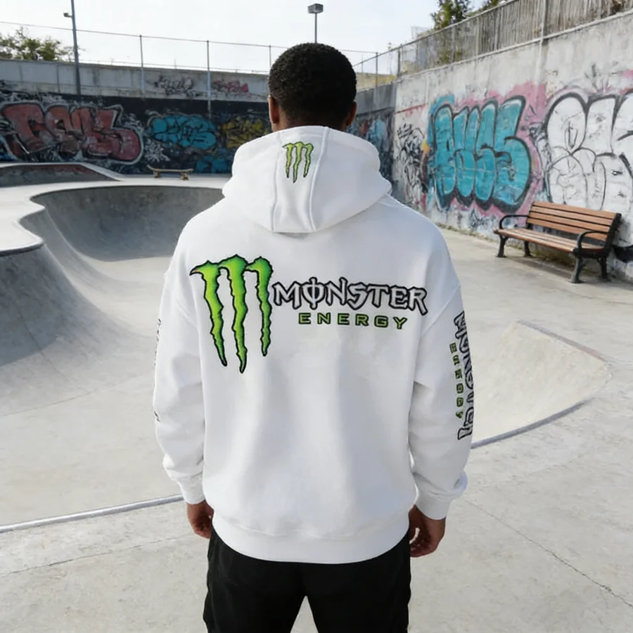 Monster Energy Hoodies – Charcoal Gray Streetwear Pullover For Men & Women
