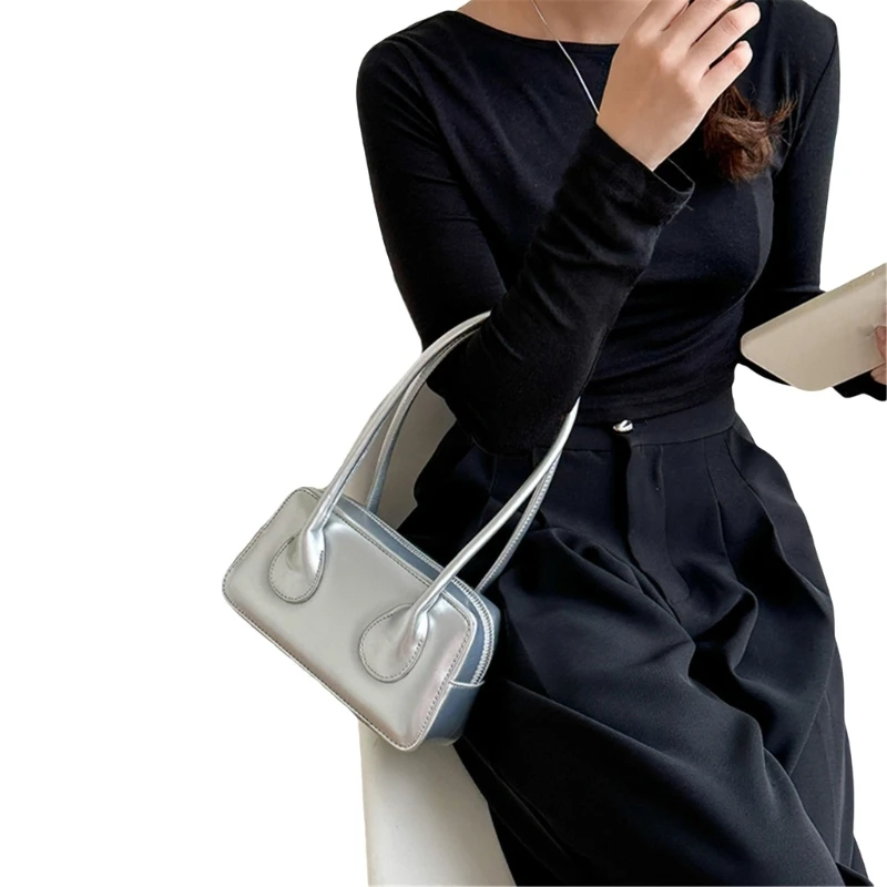 Fashion Women Handbag PU Leather Underarm Shoulder Bag with Top Handle E74B