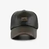 Baseball Cap Casual Fashion Hat Autumn And Winter Thin Plus Velvet Cap Leather Baseball Cap For Men 2024 New Fashion 2