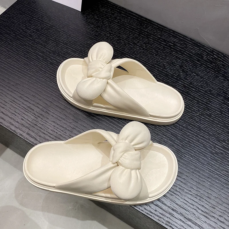 

HH933 new high-looking home indoor non-slip slippers bow thick-soled slippers