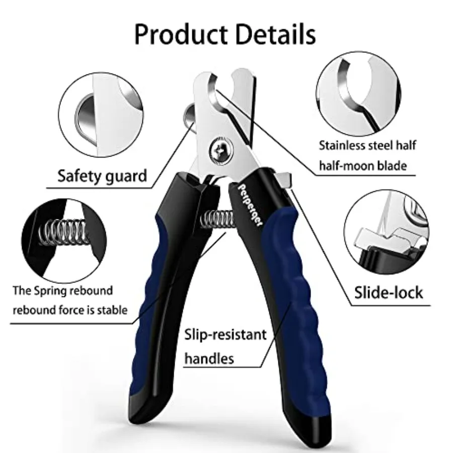 Professional Dog & Cat Nail Clippers with Safety Guard – Prevent Over-Cutting for All Breeds