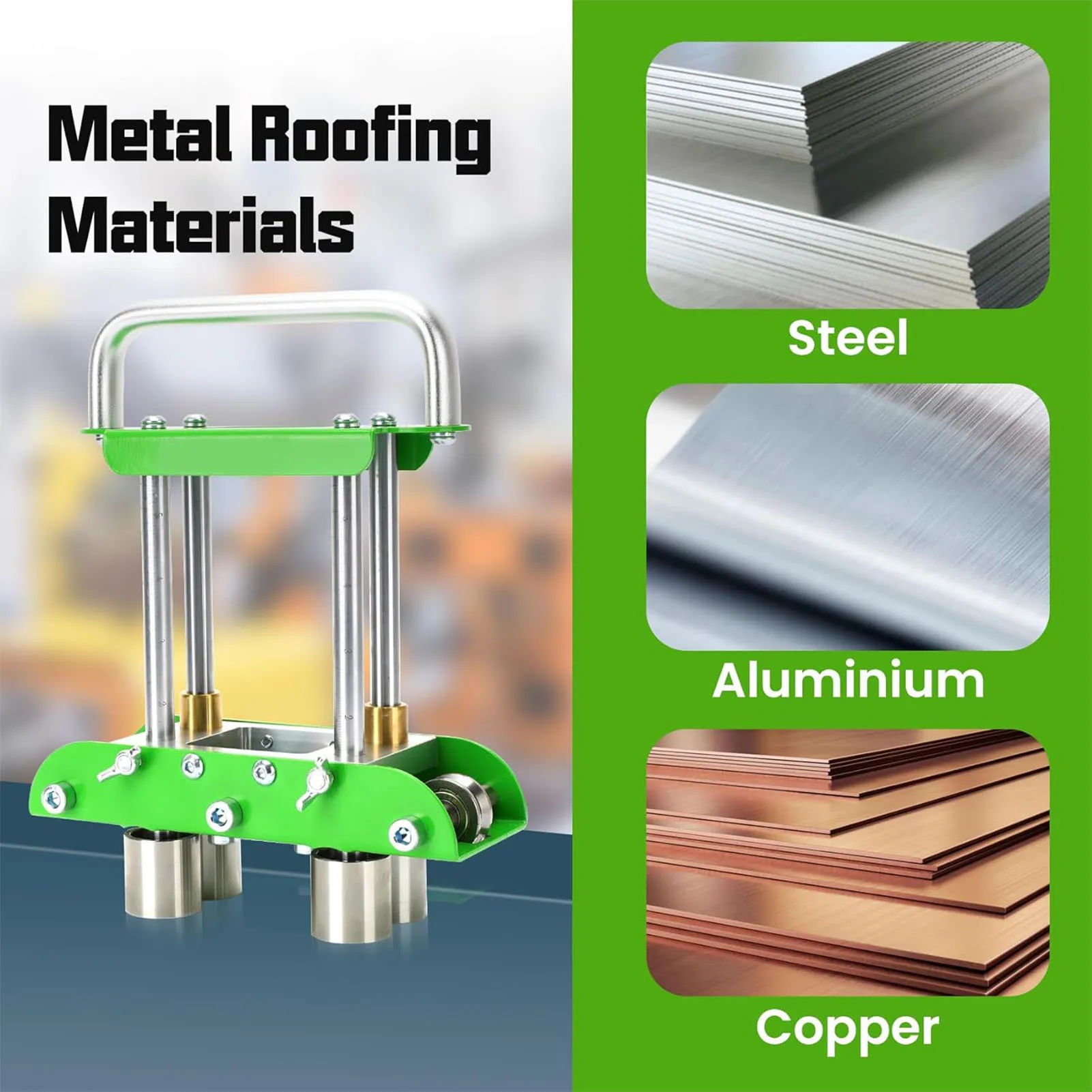 Plate Edge Rolling Tool Edge Roller 0 to 90 Degree Steel Aluminum Copper Plate Edge Rolling Bending Tool with 8 Inch Shears for Metal Roofing