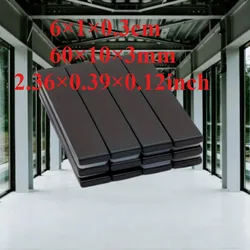 Black Rectangular Magnet - Long Bar, 60x10x3mm Size - 30PCS (60 - 10 - 3mm)
