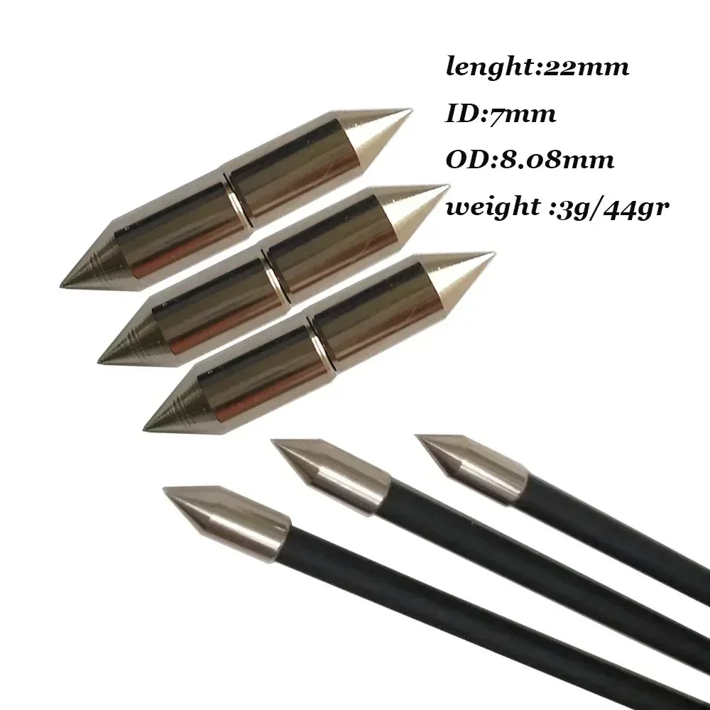 12pcs Archery Arrow Points Field Tips ID5.6 6.0 7. 8mm for Recurve Bow Broadhead Arrowhead