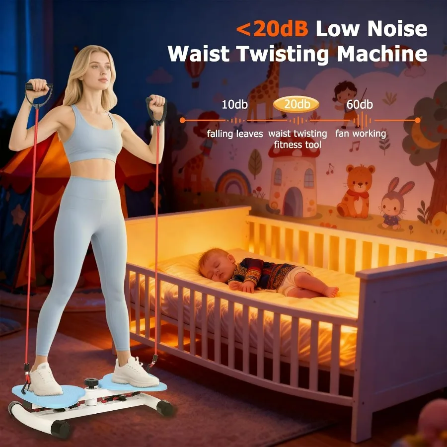 Waist Twister Machine Exercise, Ab Twister Board for Slim Waist and Core Ab Exercise, Noiseless Ab Machine with 300 lbs Weight C