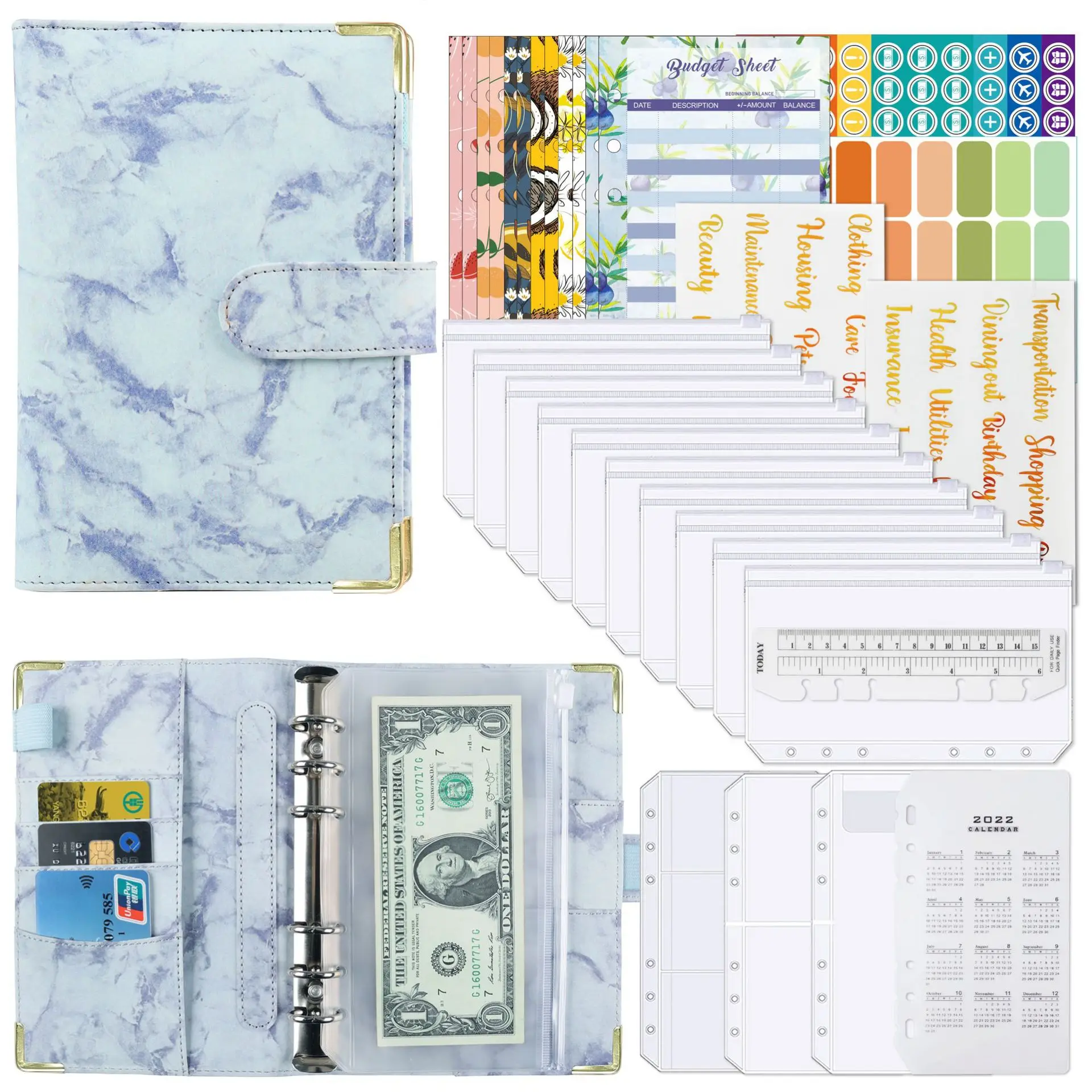 A6 Money Budget Planner Cash Organizer Binder