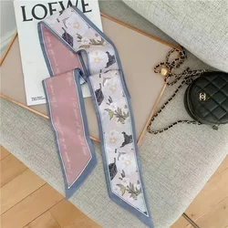 Elegant Floral Silk Scarf & Hairband Accessory (Pink)