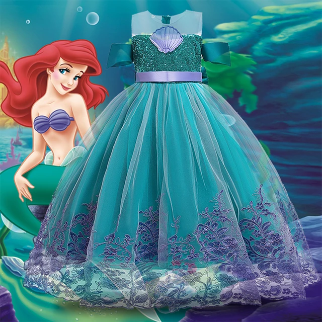 Girl Princess Mermaid Ariel Costume Cosplay Children Birthday Party Mermaid  Princess Dress Carnival Halloween Kids Costumes - AliExpress