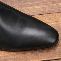 Size 40~46 Men Heightened Shoes Fashion Men high-heeled Boots Leather Chelsea Ankle Boots - Image 4