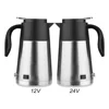 24V Water Kettle, Portable 1200ml Large Capacity 12/24V Car Truck Kettle Water Heater Bottle for Travel 2