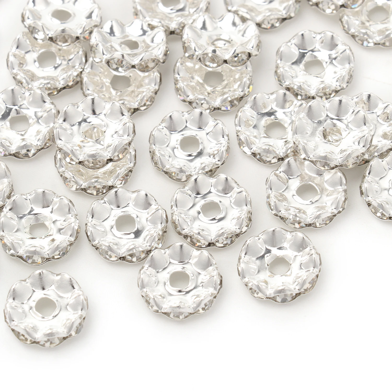 30 teile/los 12mm Strass Rondelle Kristall Großes Loch Runde Lose Spacer Perlen für Schmuck DIY Machen Armband Halskette Zubehör – Detail 12