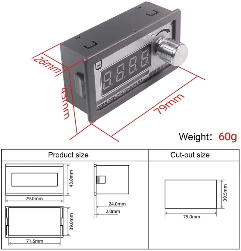 Digital display potentiometer variable resistor 5k 10k 20k 50k 100k &Omega; resistance signal simulator for speed controller inverter signal generator,signal generator kit,current voltage simulator,voltage pulse inverter