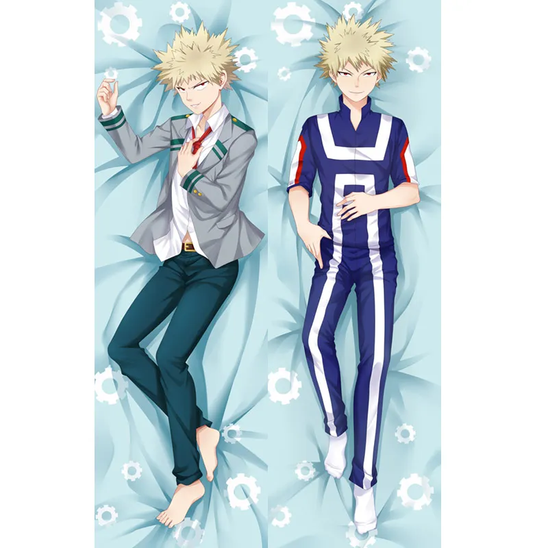 

Mi héroe Academia Bakugou Katsuki Anime funda de almohada Dakimakura Kikuchi cuerpo funda decorativa para almohada Boku No Hero
