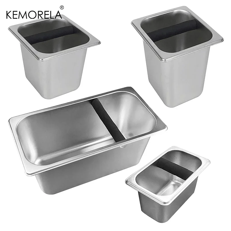 Coffee Knock Box Portable Container Bucket Grounds Waste Bin Stainless Steel 1PCS