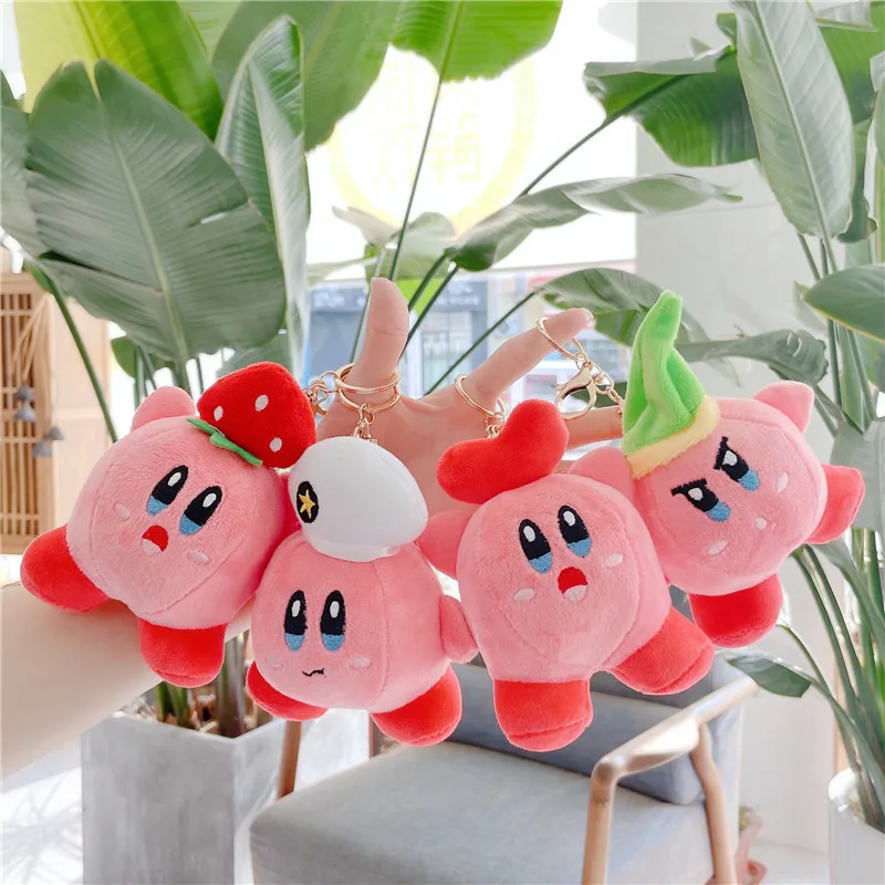 10pcs/lot Anime Kirby Keychain Plush Toys Keychains Doll Toys for