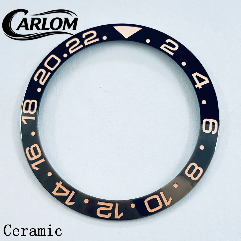 Multicolor GMT Aluminum/Ceramic Sloping Bezel Insert for 40mm Watch Case - Premium Watch Accessory