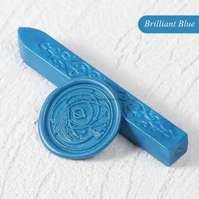 24 Colors Flower Seal Wax DIY Card Invitations Envelope Retro Wax Seal Stamp Wax Seal Magic Arrow Pattern Wax Stick With Wick Brilliant Blue
