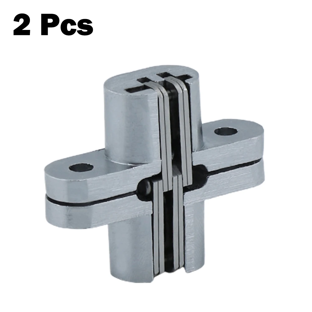 

2pcs Concealed Hinge Folding Door Hinges Wooden 180 Degree Invisible Door Cross Hinge Stainless Steel Furniture Hardware