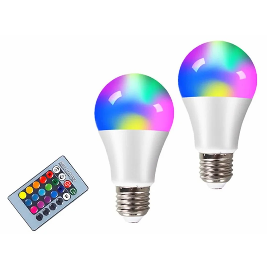 E27 LED RGB Lamp Spotlight Bulb AC 85-265V Bombillas LED 4W 10W 15W IR  Remote Control Led Bulb Smart Led RGBW Lamp Home Decor - AliExpress, image size:911x911