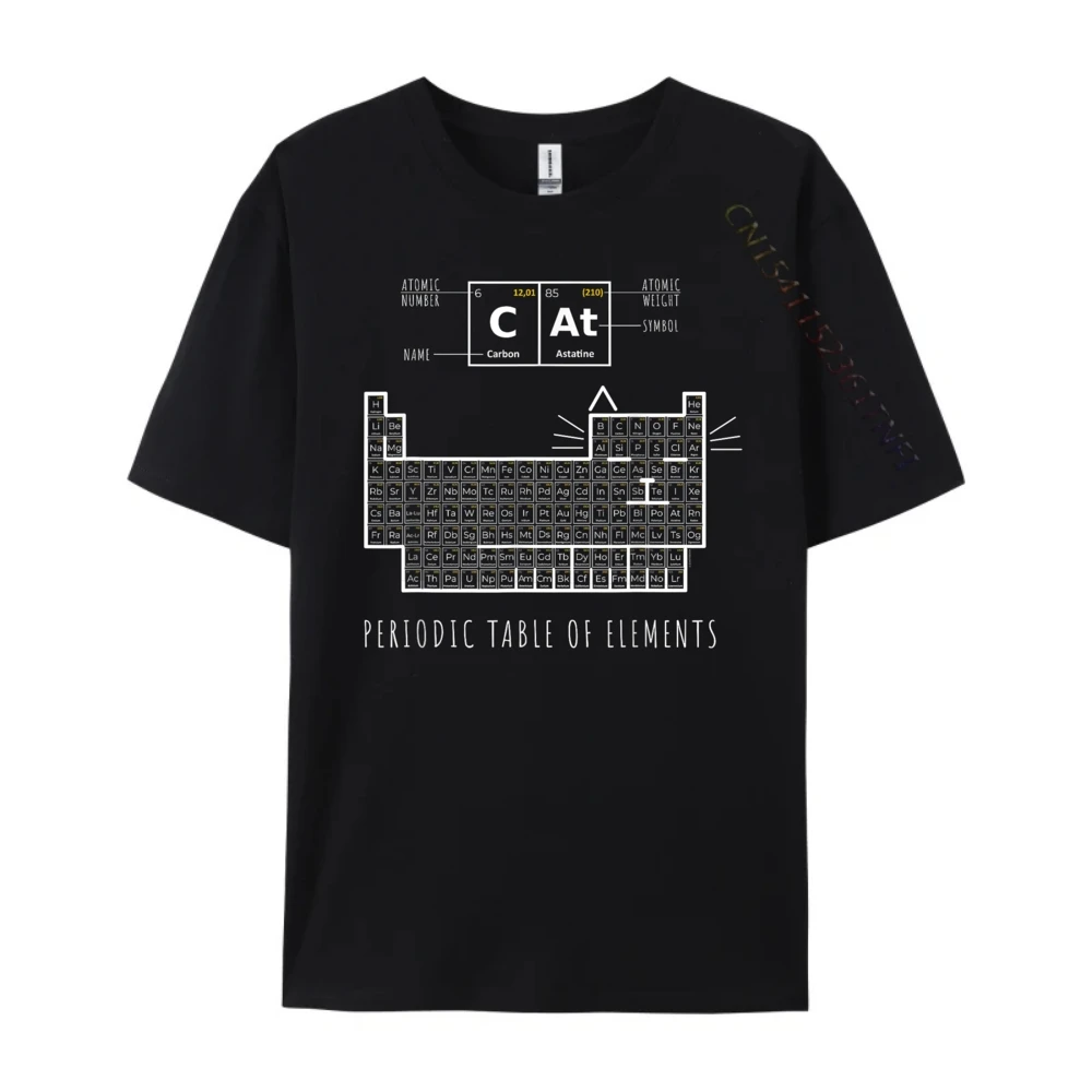 The Chemistry Cat Periodic Table Summer Cotton O-Neck Tees Short Sleeve Outdoor Tshirts Loose Design Tshirts  The Chemistry Cat Periodic Table Of Elements black