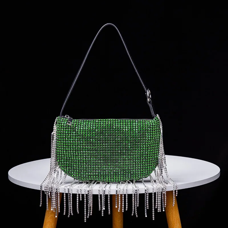 thumbnail image 1 of Bolsos de noche para mujer, bolsos y carteras de diseñador de lujo con borlas y adornos de lentejuelas, bolsos de hombro de alta calidad para fiestas de graduación, 1 of 5