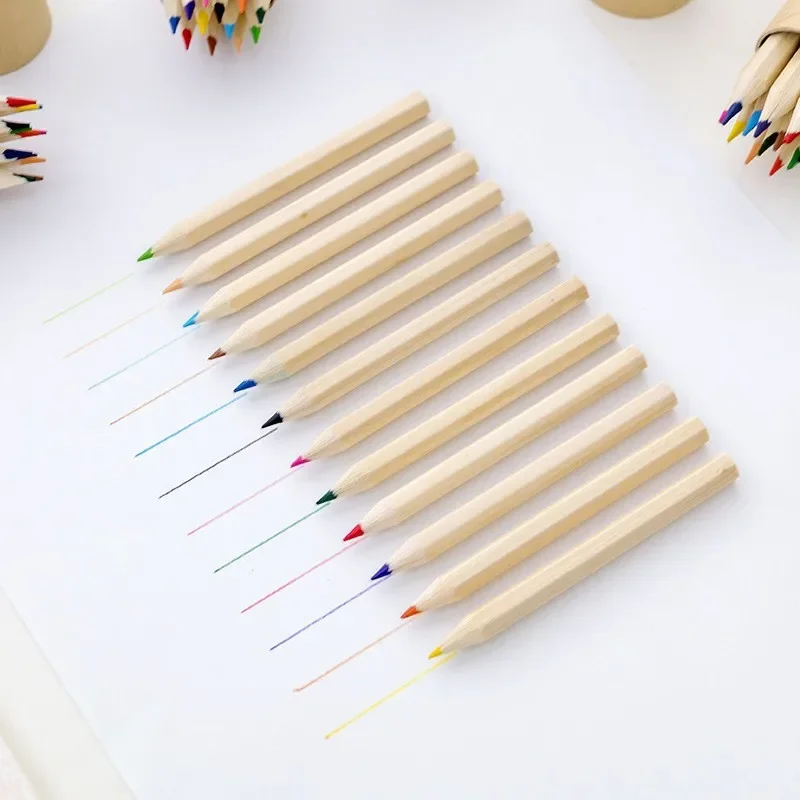 Non-Toxic Art Colored Pencils Wooden Pencil Set for Kids Painting Drawing Tools Cute Stationery School Kids Writing Supplies 100pcs lot mirui stationery creative wooden pencil hb non toxic kids pupil sketch drawing painting prize school office supplies