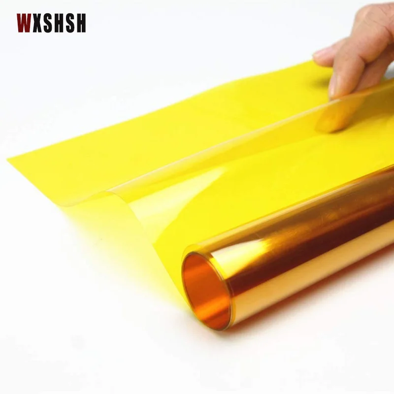 Window stickers Insect-proof Explosion-Proof Tinting UV Blocking Transparent Light Block Adhesive film Office Yellow 6m
