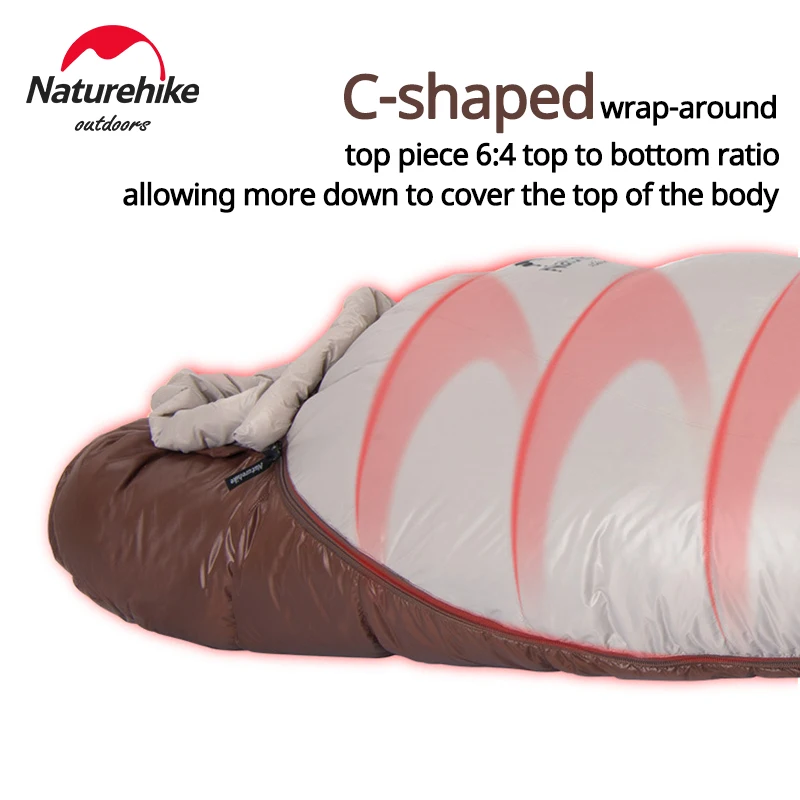 Camping Sleeping Bag Naturehike Snowbird Mummy Sleeping Bag All Season Waterproof Duck Down Winter