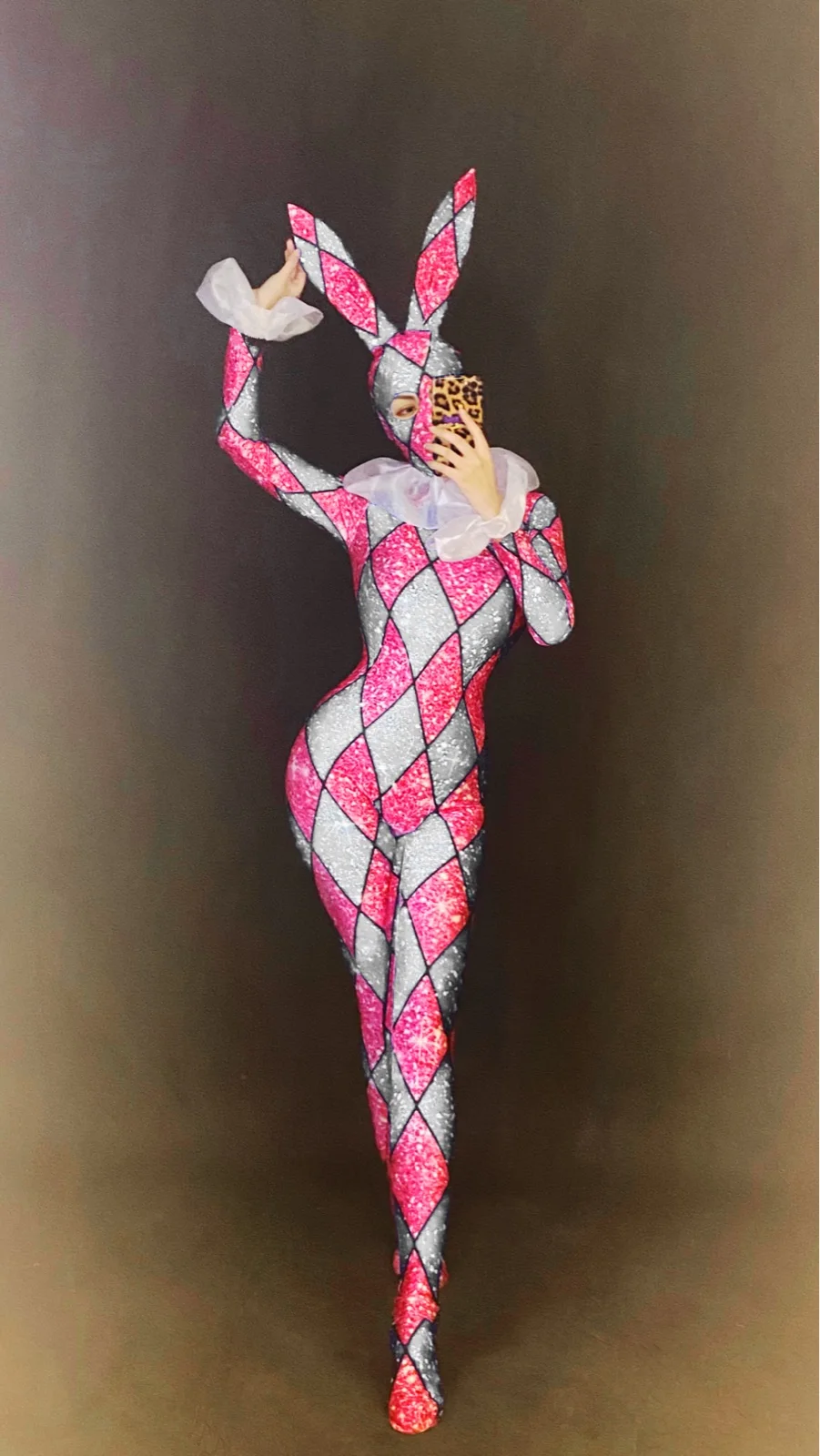 Bunny Girl Cosplay Costume DS Bar Performance New Nightclub DJ Singer Gogo Collar Dance Costume Halloween Women Sexy Jumpsuit