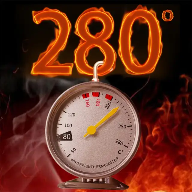 Mérőeszköz Az Otthoni Konyhai Ételek Sütési Hőmérséklete Pontos Hőmérséklet Mérés Rozsdamentes Acél Lógva Magas Hőmérsékleten - Image 3