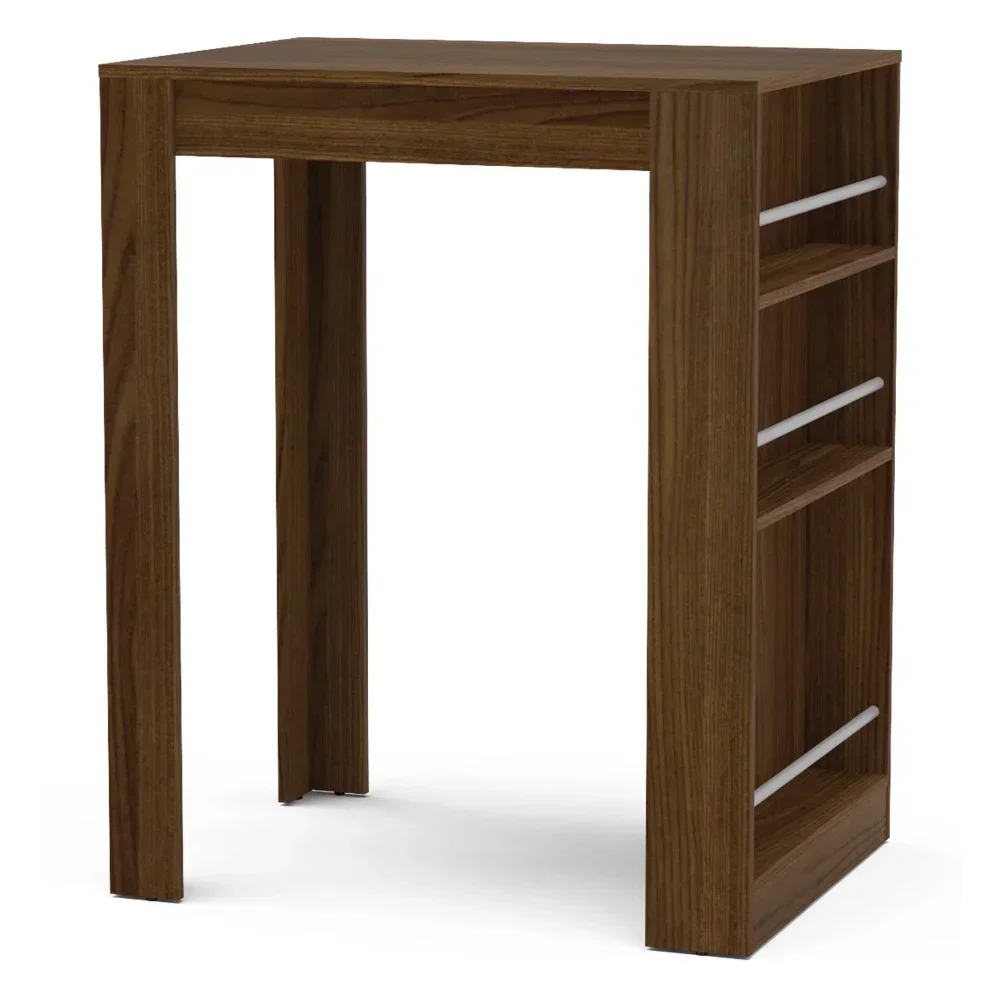 1Fashionable bar table with brown finish and wine storage cabinet wine bar cabinet