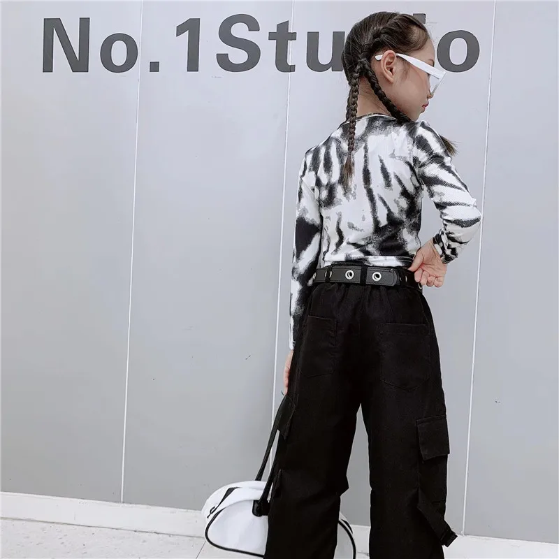 Kids Girl Black Cargo Pants with Belt 8 10 12 years Fashion Cool Trousers -  AliExpress