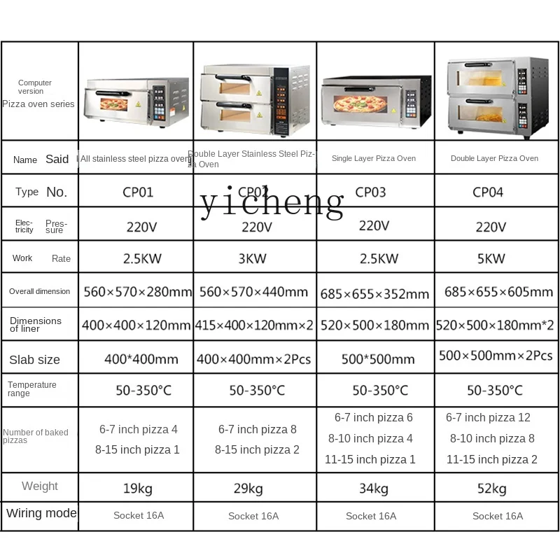 XL Computer Pizza Oven Commercial Double Rounds Slate Electric Oven Moon Cake Electric