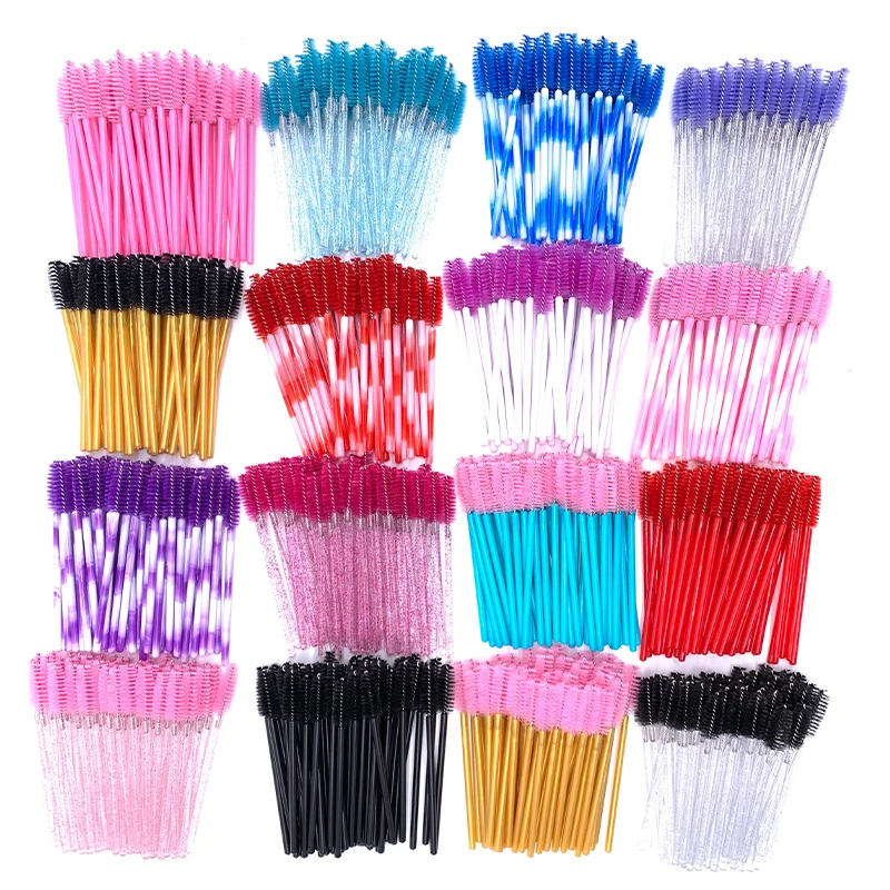 Disposable 50 PCS Crystal Eyelash Makeup Brushes