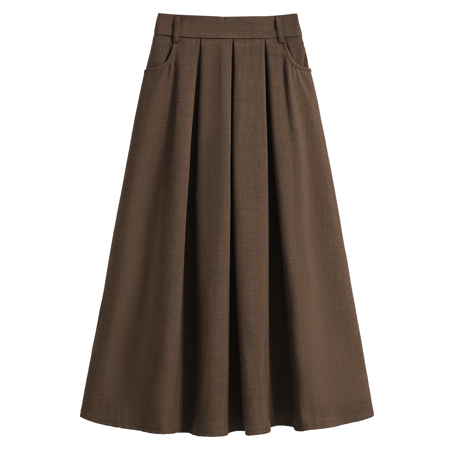 Coffee pleated high-waisted bustier skirt female spring and summer new Korean version of the loose large size fashion temperamen 5