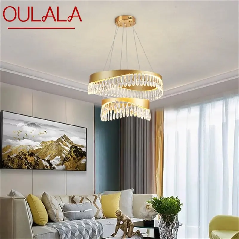 

OULALA Chandelier Pendant Lamp Postmodern Gold Luxury Home LED Light Fixture for Living Dining Room