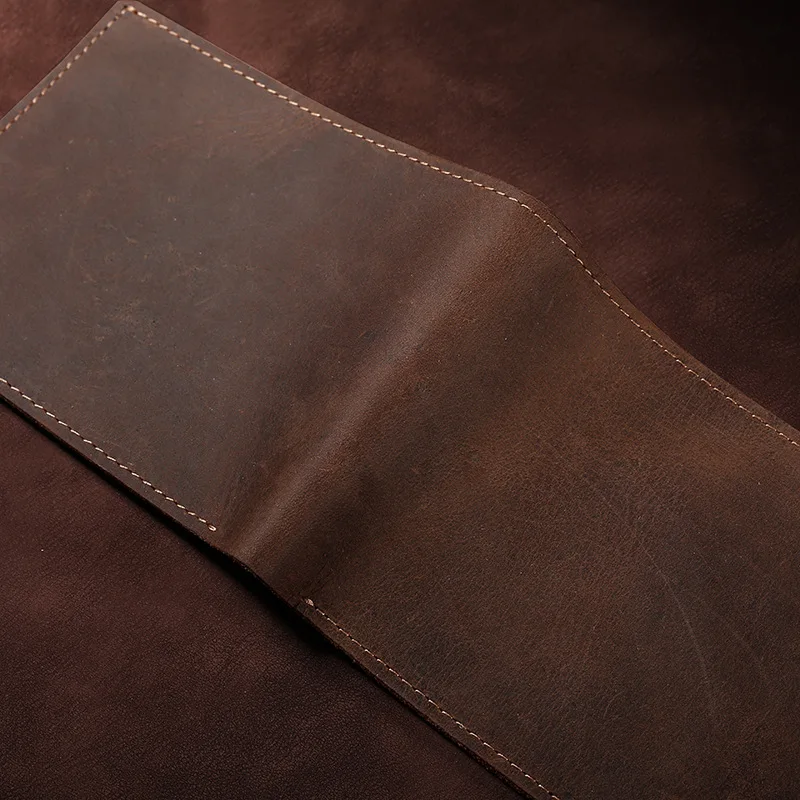 Vintage Dolars Money Men's Wallet Clip Banknote Holders Leather Thin Crazy Horse Cowhide Clips Luxury Man's Wallets Card Holder 5