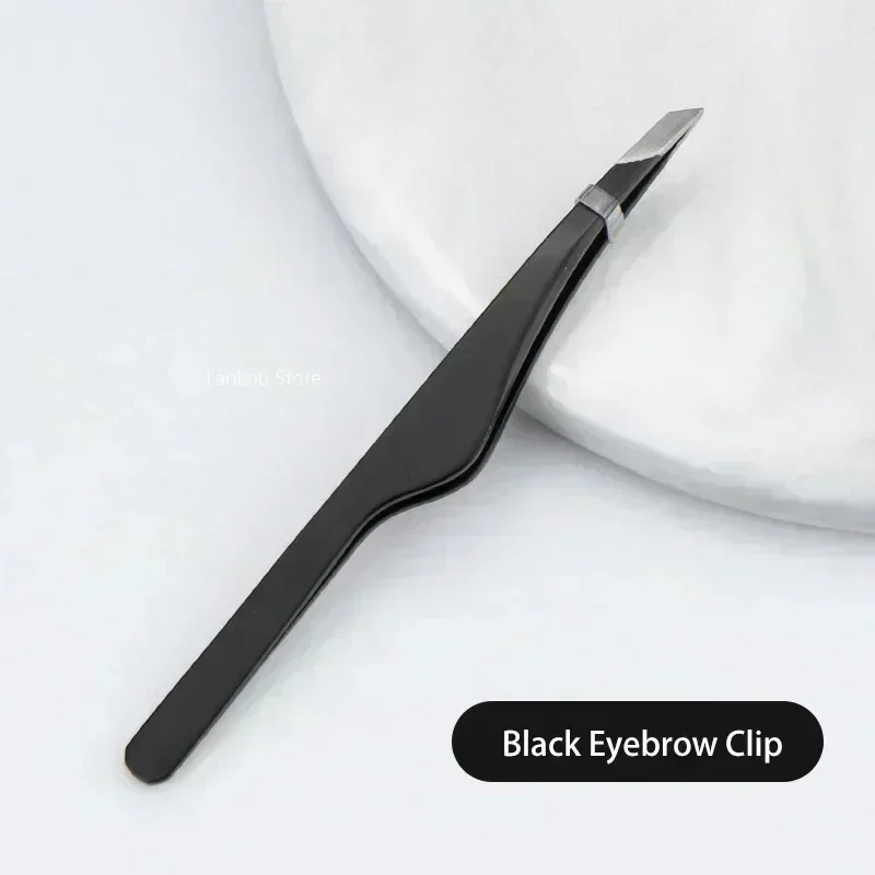 Eyebrow Tweezers Hair Removal Tweezers Stainless Steel Eyebrow Tweezers Slant Tip Point Tip Flat Cosmetic Makeup Tools