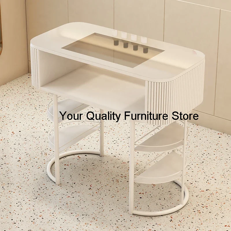 

Cleaner Professional Nail Table Beauty Reception Luxury Dressing Nail Table Women Modern Tavolo Manicure Salon Furniture BL50NT